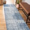 World Rug Gallery Contemporary Distressed Boxes Weather Resistant Indoor/Outdoor Runner Rug 2' x 7' Blue 4032BLUE2X7 - alternate 4